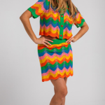Minifalda calada de ondas multicolor - Échate flores