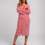 Vestido largo ajustado con escote en V y manga larga - More amor por favor